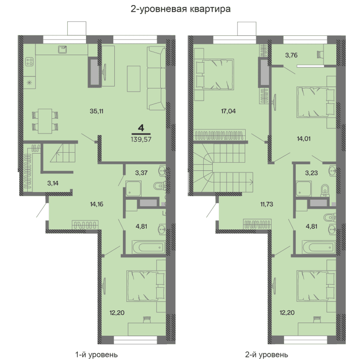 0-комнатная, 139.57 м² — изображение 1