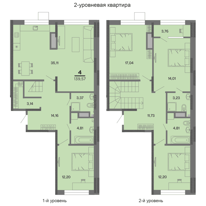 0-комнатная, 139.57 м² — изображение 1